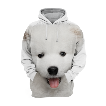 Hoodie met Samojeed Print | Comfortabel Polyester-Katoen | Schattige Dierenprint