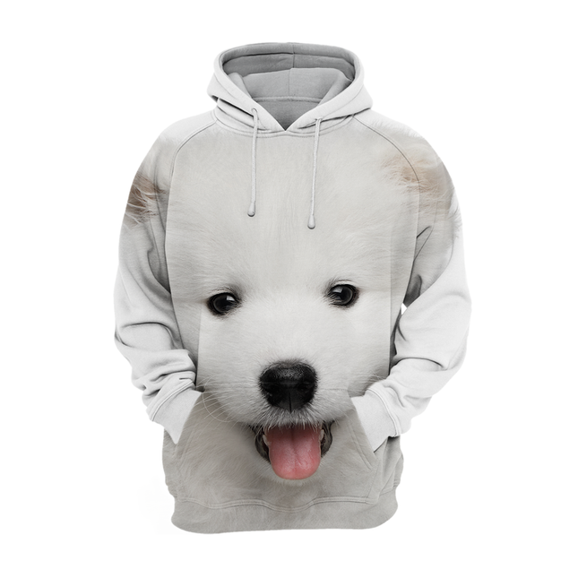 Hoodie met Samojeed Print | Comfortabel Polyester-Katoen | Schattige Dierenprint
