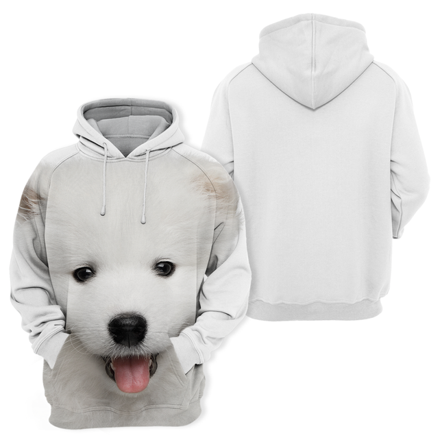 Hoodie met Samojeed Print | Comfortabel Polyester-Katoen | Schattige Dierenprint