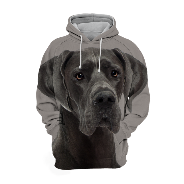 Grote Deense Hond | Unisex Dierenliefhebbers Hoodie | Zacht en Comfortabel | Beschikbaar in S-4XL | Polyester en Katoen Mix | Hoge Resolutie Print | Grafisch Ontwerp | Ideaal voor Jassen of Broeken