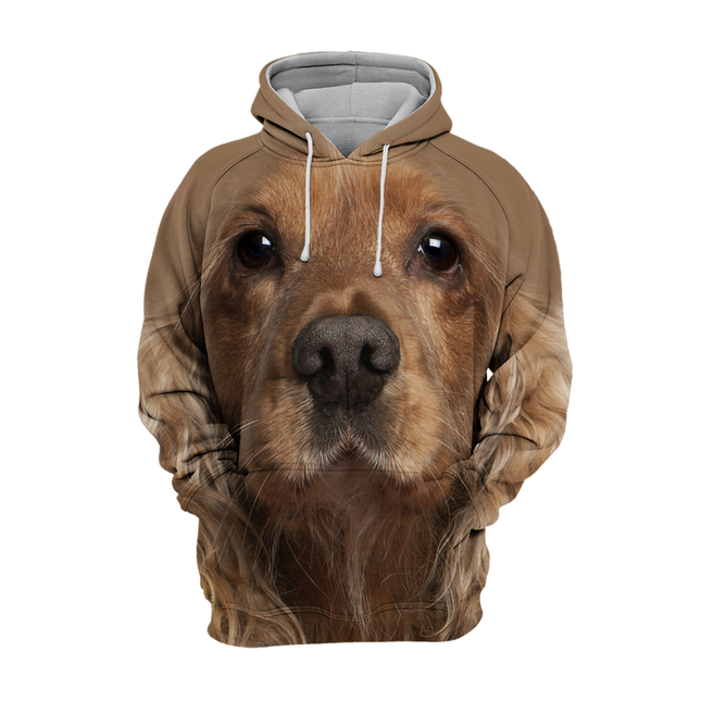 Cocker Spaniel Motief | Premium Polyester-Katoen Mix | Unisex | Beschikbaar in Maten S-4XL | Zacht en Duurzaam | Hoge Resolutie Grafische Print | Engelse Spaniel Design | Hooded | Stretch Stof
