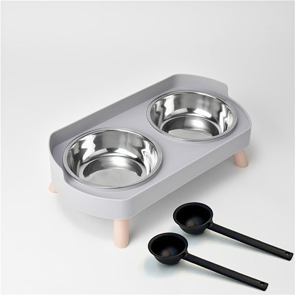 Roestvrijstalen Kattenvoerbak & Waterdispenser
