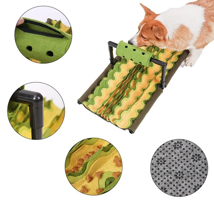 Mat voor Langzaam Voeren | Interactieve Snuffelmat | Mentale Stimulatie | Hondvriendelijk Design | Eenvoudig Schoon te Maken | Bevordert Spijsvertering | Vermindert Verveling | Duurzame Materialen | 58x33x23 cm | Groen