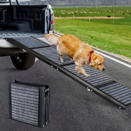 Opvouwbare Hond Loopplank | Antislip | Aluminium | Voor Auto SUV en Truck | Extra Breed | Tot 90.72KG