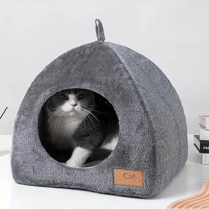 Driehoekig Kattennest van Katoen | Knusse en Veilige Slaapplek voor Katten tot 6 kg | Modern en Comfortabel Huisdierbed | Geschikt voor Binnen en Buiten