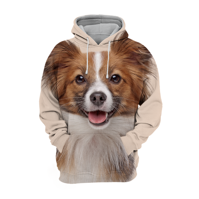 Unisex Dierenprint Hoodie | Papillon Design | Comfortabel Polyester-Katoen Mix | Beschikbaar in Meerdere Maten | Zachte Aanraking en Kwalitatieve Print