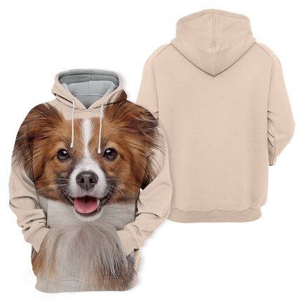 Unisex Dierenprint Hoodie | Papillon Design | Comfortabel Polyester-Katoen Mix | Beschikbaar in Meerdere Maten | Zachte Aanraking en Kwalitatieve Print
