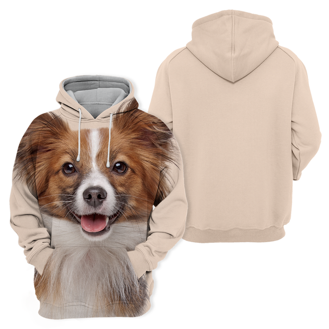Unisex Dierenprint Hoodie | Papillon Design | Comfortabel Polyester-Katoen Mix | Beschikbaar in Meerdere Maten | Zachte Aanraking en Kwalitatieve Print