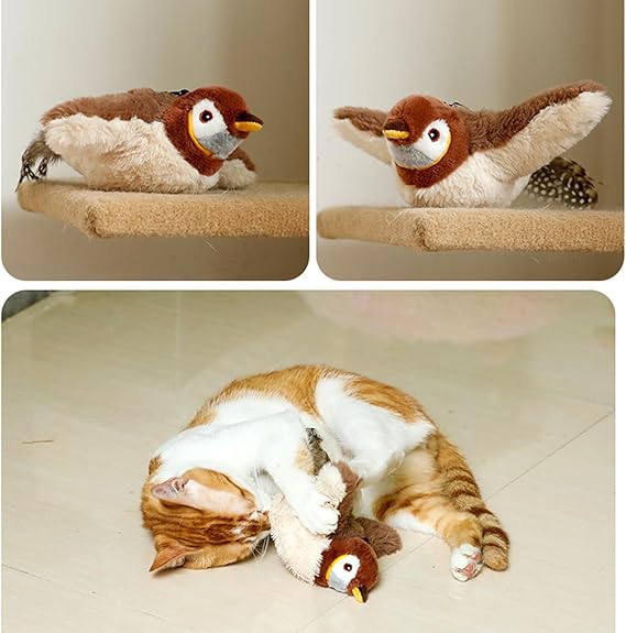 Fladderende Speelvogel voor Honden | Actief Hondenspeelgoed met Realistische Bewegingsactie | Duurzaam en Ondersteunend voor Jachtinstinct | Interactief en Perfect voor Apporteren en Bewegingsspel | Geschikt voor Binnen en Buiten