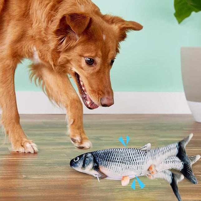 Interactieve Bewegende Vis Met Sensor | USB-oplaadbaar | Speelgoed Hond | Realistisch Uiterlijk | Inclusief Kattenkruid