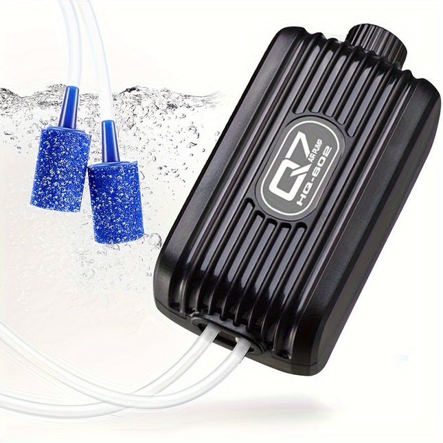 Looyoou Aquarium Air Pump | 2 Outlets | 2.5 L/min | Up to 378 Liters | Adjustable Air Flow | Quiet | Freshwater and Saltwater | 220-240V | For Aquarium and Pond | Guangdong, China
