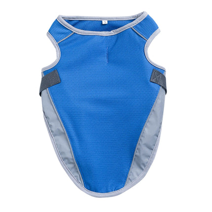 Verkoelend Hondenvest | Verstelbaar & Reflecterend | Hond Hittebescherming | Comfortabel Ademend Mesh | Harnasvriendelijk | Blauw & Regenboog | S-XXL