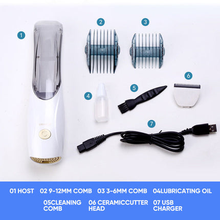 Stofzuigertrimmer voor huisdieren | Automatische haarverzameling | Huidvriendelijke messen | Draadloos en oplaadbaar | Eenvoudig schoon te maken | Geschikt voor honden en katten