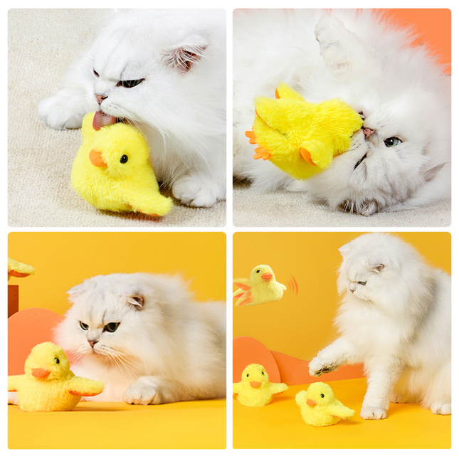 Interactie Katten Speelgoed | Elektrische Fladderende Eend | Rekenbaar USB | Quack Buddy™ | Voor Fysieke Activering en Jacht | Duurzaam Huisdierentertainment