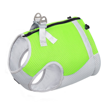 Verstelbaar Reflecterend Koelvest Voor Honden | Limegroen, Blauw, Oranje | Comfortabel op Warme Dagen | Snel Afneembare Hondentop | Geschikt Voor Wandeling, Training, Shows | D-Ring Voor Riem