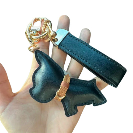 Leren autosleutelhanger met schattige Fadou hond|Creatief cadeau|Sleutelhanger voor koppels|Tasaccessoire|Verjaardagscadeau|Zink legering|Handtas hanger