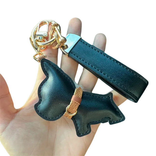 Leren autosleutelhanger met schattige Fadou hond|Creatief cadeau|Sleutelhanger voor koppels|Tasaccessoire|Verjaardagscadeau|Zink legering|Handtas hanger
