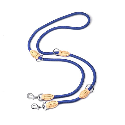 Hands-Free Nylon Riem | Verstelbare Dubbele Riem voor Honden | Antiklitontwerp | Comfortabele Grip voor Grote Honden | Ideaal voor Wandelen met Twee Honden