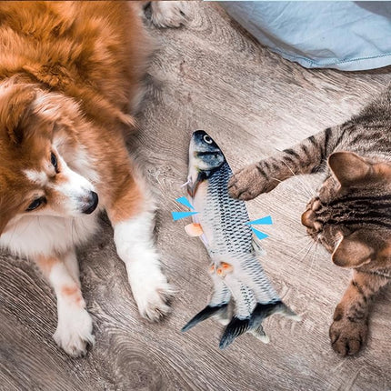Interactieve Bewegende Vis Met Sensor | USB-oplaadbaar | Speelgoed Hond | Realistisch Uiterlijk | Inclusief Kattenkruid