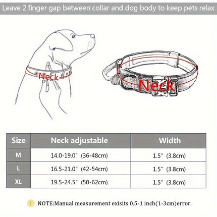 Tactische hondenhalsband nylon | Verstelbaar | Stevige kunststof gesp | D-ring voor riembevestiging | Geschikt voor middelgrote en grote honden | Camouflagemotief