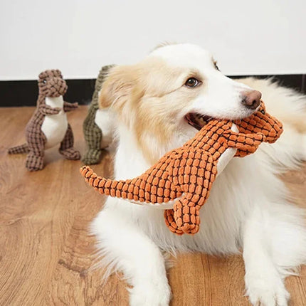 Dinosaurus Pluche Speelgoed voor Honden | Stimuleert Kauwinstincten | Veilig & Duurzaam