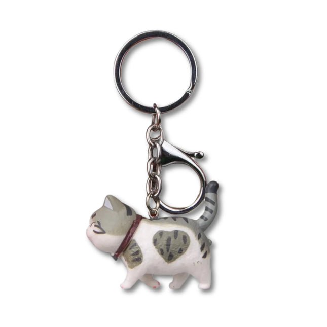 Cartoon katten sleutelhanger | Schattige katten hanger voor dames | Creatieve dier sleutelhanger voor auto, tas of portemonnee | Origineel cadeau-accessoire