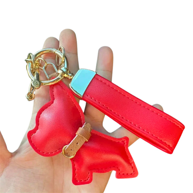Leren autosleutelhanger met Fadou hond | Creatieve sleutelhanger voor auto | Schattige cadeau accessoire | Koppel sleutelhanger | Verjaardagscadeau | Zinklegering