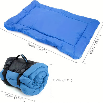 Opvouwbare Waterdichte Hondenmat 90x60 cm | Lichtgewicht Reismat van Polyester | Buitenmat Voor Hond | Gemakkelijk Schoon te Maken | Ideaal voor Camping, Wandelen en Tuin