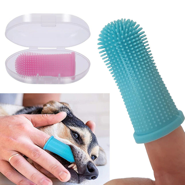 360º Siliconen Borstel voor Hondentanden | Zachte Vingerborstel voor Gezonde Mondhygiëne | Herbruikbaar en Gemakkelijk te Gebruiken | Geschikt voor Tandplakverwijdering | Ideaal voor Grote en Kleine Honden