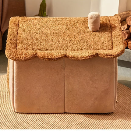 Dromenvanger kattenbed | Warm en knus kattenhuisje met afneembare wasbare hoes | Zacht kattenbed voor binnen en buiten | Huisdier slaapplaats