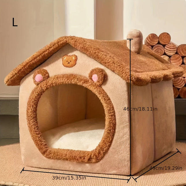 Dromenvanger kattenbed | Warm en knus kattenhuisje met afneembare wasbare hoes | Zacht kattenbed voor binnen en buiten | Huisdier slaapplaats