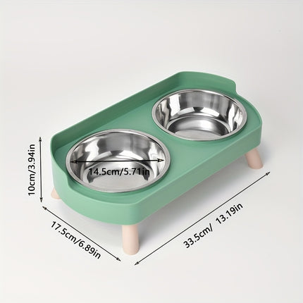 Roestvrijstalen Kattenvoerbak & Waterdispenser