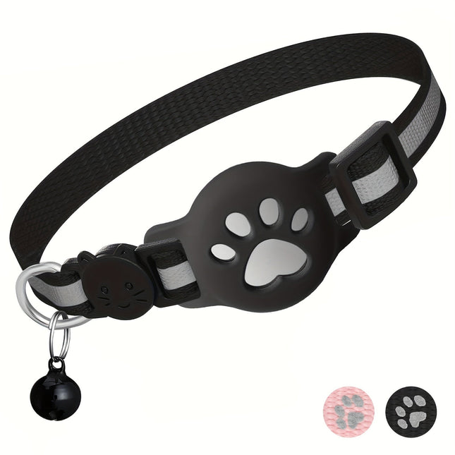 Kattenhalsband verstelbaar 18-30 cm | Veiligheidsbuckle | Bel | Nylon | Geschikt voor alle kattensoorten en leeftijden | Kattenpoot decoratie