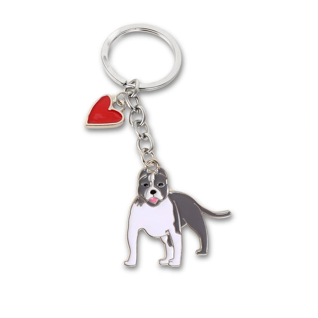 Metalen Sleutelhanger Hond | Dieren Hanger Dachshund & Bulldog | Hartje | Autosleutelhanger | Beste Vriend Gift | Unisex Cadeau | Mode Accessoire