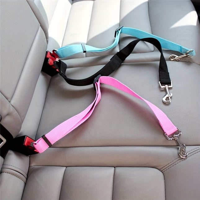 Pet Seat Belt | Adjustable Car Seat Belt for Dogs and Cats | Nylon | Compatible with Most Cars | Multiple Colors | Polyester | Made in China | Hand Washable | Adjustable Size