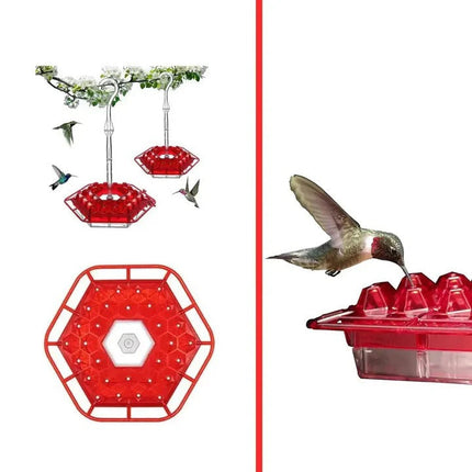 Karmnik dla ptaków Honey Bird | 30 otworów do karmienia | Wisząca konstrukcja | Wbudowane urządzenie przeciwgorączkowe | Odporny na promieniowanie UV | Łatwy w czyszczeniu | Atrakcyjne kolory | Idealny do ogrodu lub na balkon | Akcesoria dla zwierząt