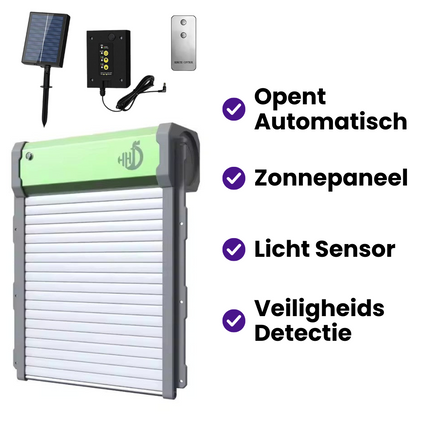 AutoHatch Guard | Automatisch Kippenluik | Afstandsbediening & Lichtsensor | Duurzaam & Weerbestendig | Veiligheidsdetectie | Rompproof Кippenverblijf | Slimme Instellingen