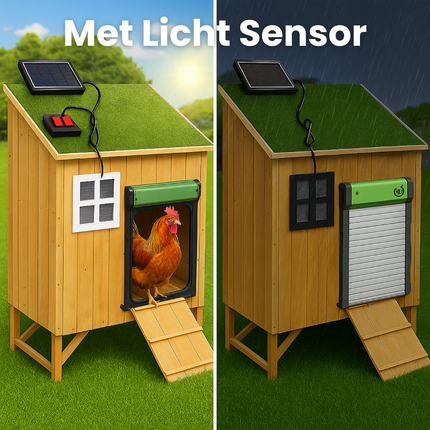 AutoHatch Guard | Automatisch Kippenluik | Afstandsbediening & Lichtsensor | Duurzaam & Weerbestendig | Veiligheidsdetectie | Rompproof Кippenverblijf | Slimme Instellingen