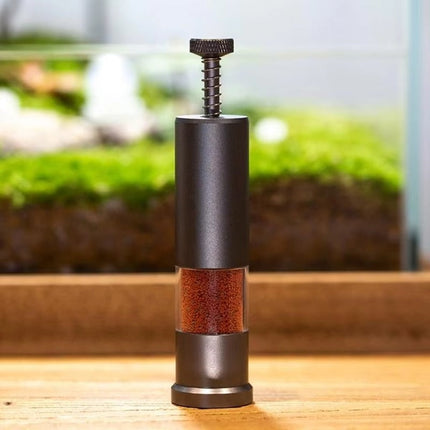 Fish Feeder | Aquarium | Precision Control | Compact | Adjustable Feeding Depth | Aluminum Construction | Durable & Fingerprint Resistant | Transparent Window | For Small Aquariums | Easy Feeding