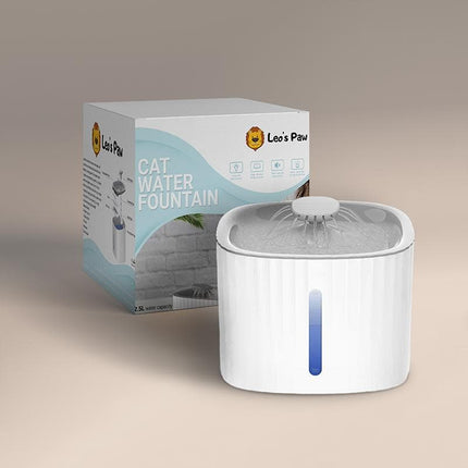 Automatic LED Cat Drinking Fountain | 2.5L | With Silent Pump & Adjustable Flow | Triple Filter System | Continuous Fresh Water | Prevents Urinary Problems | Modern Design | BPA-Free | Low Energy Consumption