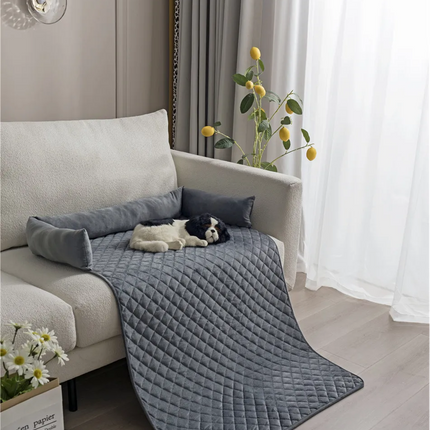 Velluto Velvet Protezione per cani | Protezione per divano e letto | Bordo rialzato | Rivestimento lavabile | Elegante e confortevole