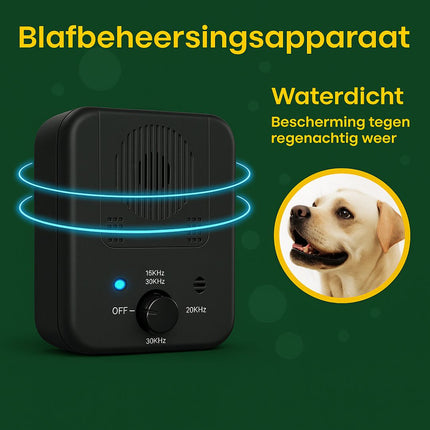BarkBuddy | Dispositivo antiabbaio a ultrasuoni per cani | Adatto agli animali domestici | Udibile solo dai cani | Resistente alle intemperie | Ricaricabile tramite USB