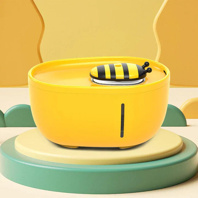 BeeSip waterfontein voor katten en kleine huisdieren | Stil werkend | Continu vers stromend water | Groot reservoir | Bijen geïnspireerd design