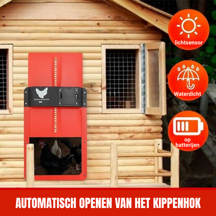 CoopSense | Puerta automática para gallineros | Temporizador y sensor de luz | Resistente a la intemperie y de bajo consumo | Mecanismo de seguridad | Fácil instalación | Protege a las gallinas de los depredadores | Aluminio