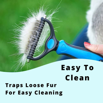 PetRake™ Dubbelzijdige Ontwarringskam | Verwijdert Klitten en Loose Haren | Veilig en Comfortabel voor Honden en Katten | Stimuleert Gezonde Vacht en Bloedcirculatie