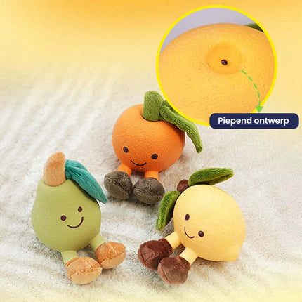 Duurzaam Hondenspeeltje Fruitontwerp | Kauwbestendig | Met Pieper | Veilig Materiaal