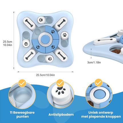 Interactieve Voerbak Hond | Langzaam Eten Bevorderen | Mentale Stimulatie | BPA-vrij | Antislip
