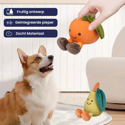 Duurzaam Hondenspeeltje Fruitontwerp | Kauwbestendig | Met Pieper | Veilig Materiaal