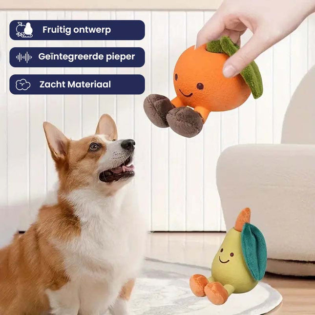 Duurzaam Hondenspeeltje Fruitontwerp | Kauwbestendig | Met Pieper | Veilig Materiaal