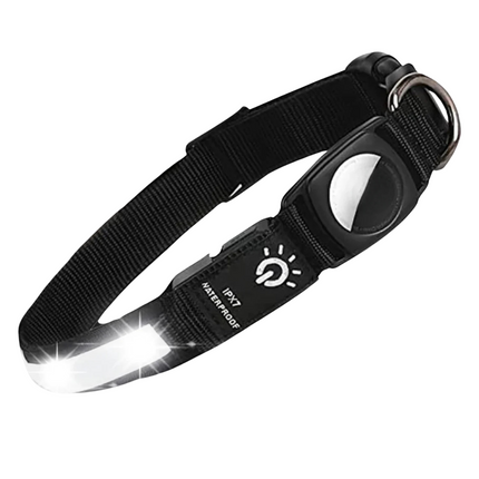 Airtag GPS Tracker | Safe LED Light | Waterproof Dog Collar | USB Rechargeable | Sturdy & Adjustable | Multicolor